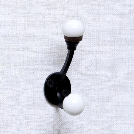 Black Double Loop Ceramic Iron Hooks
